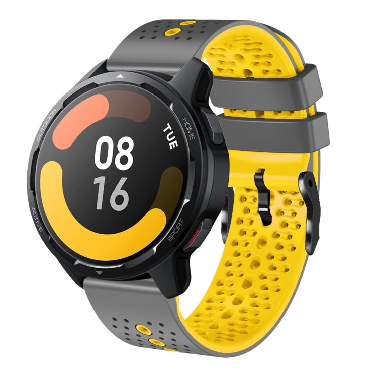 For Xiaomi MI Watch S1 Active 22mm Perforated Two-Color Silicone Watch Band