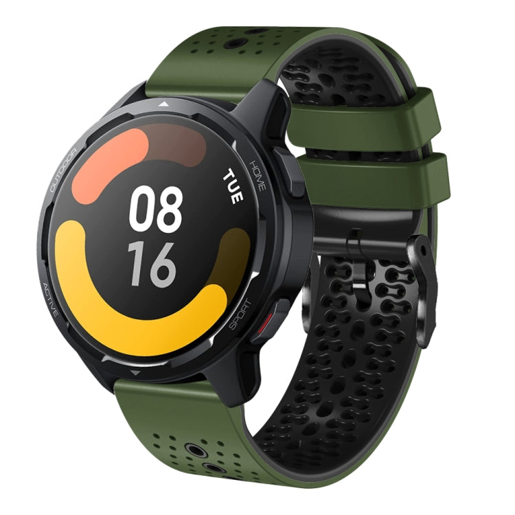 For Xiaomi MI Watch S1 Active 22mm Perforated Two-Color Silicone Watch Band