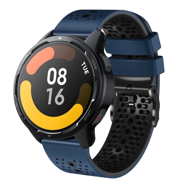 For Xiaomi MI Watch S1 Active 22mm Perforated Two-Color Silicone Watch Band