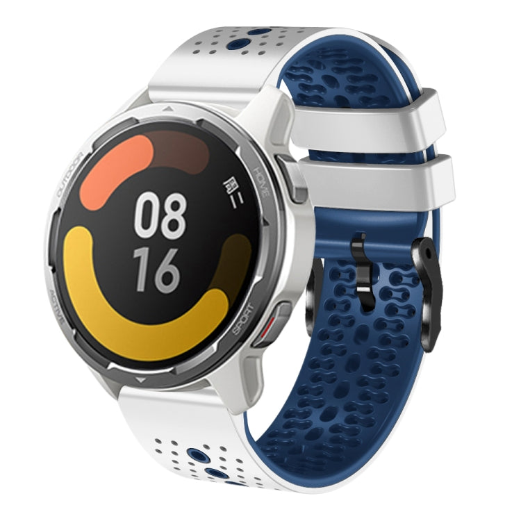 For Xiaomi MI Watch Color 2 22mm Perforated Two-Color Silicone Watch Band