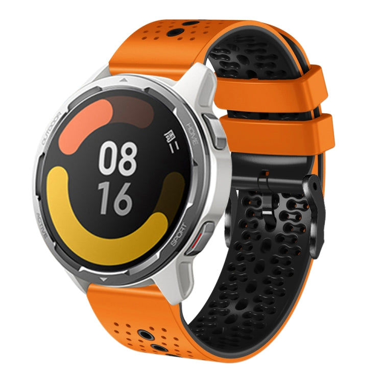 For Xiaomi MI Watch Color 2 22mm Perforated Two-Color Silicone Watch Band
