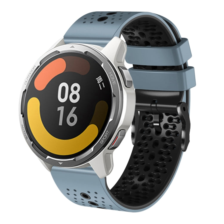 For Xiaomi MI Watch Color 2 22mm Perforated Two-Color Silicone Watch Band