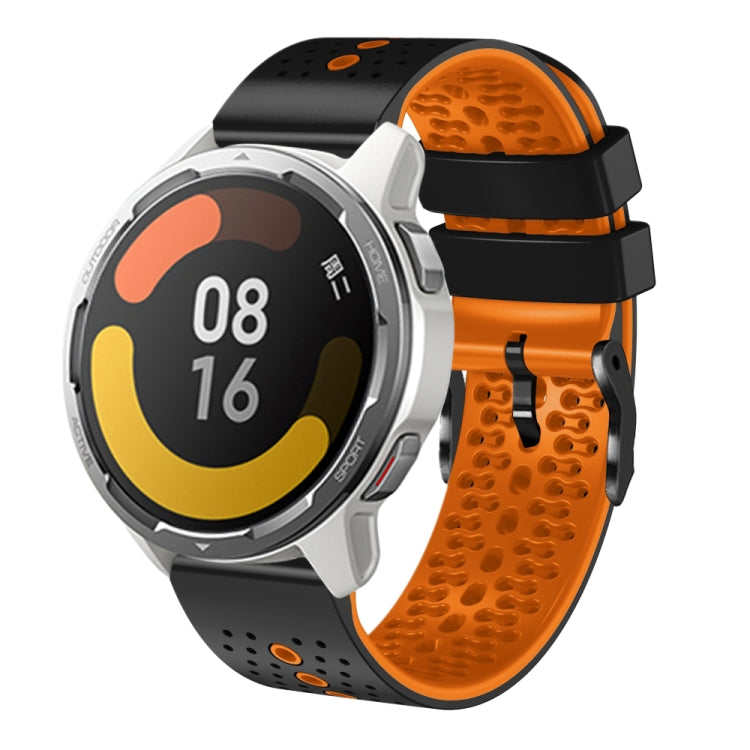 For Xiaomi MI Watch Color 2 22mm Perforated Two-Color Silicone Watch Band