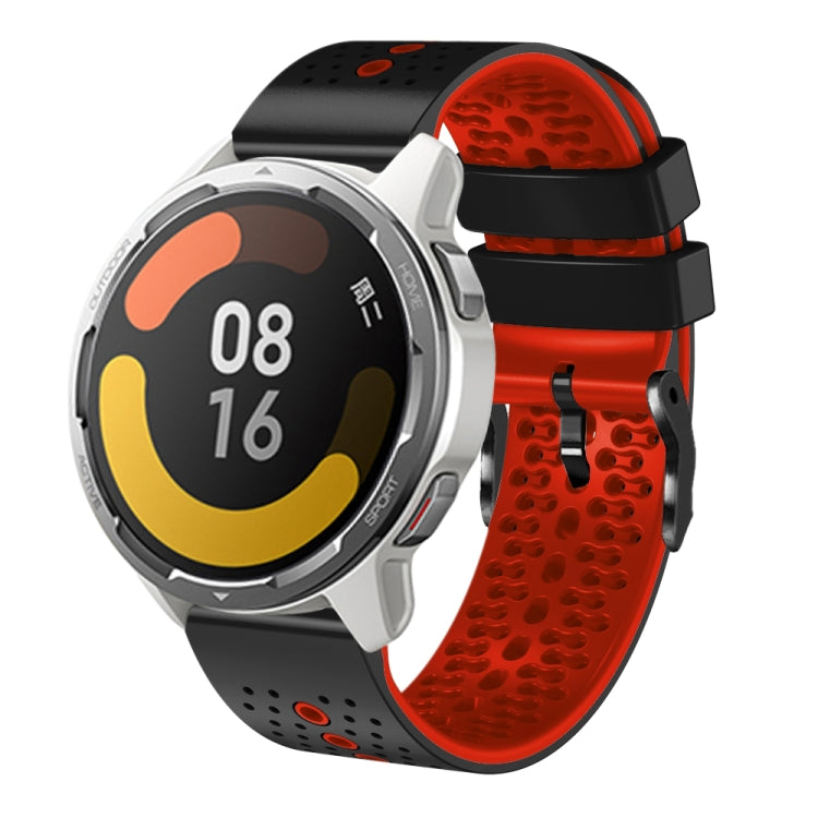 For Xiaomi MI Watch Color 2 22mm Perforated Two-Color Silicone Watch Band