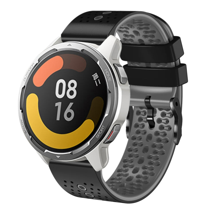 For Xiaomi MI Watch Color 2 22mm Perforated Two-Color Silicone Watch Band