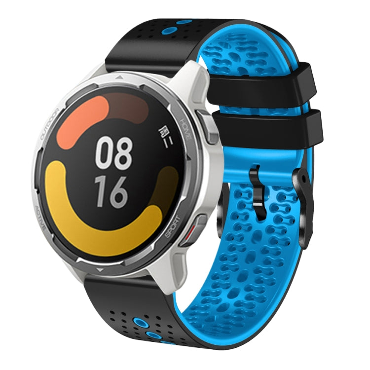 For Xiaomi MI Watch Color 2 22mm Perforated Two-Color Silicone Watch Band