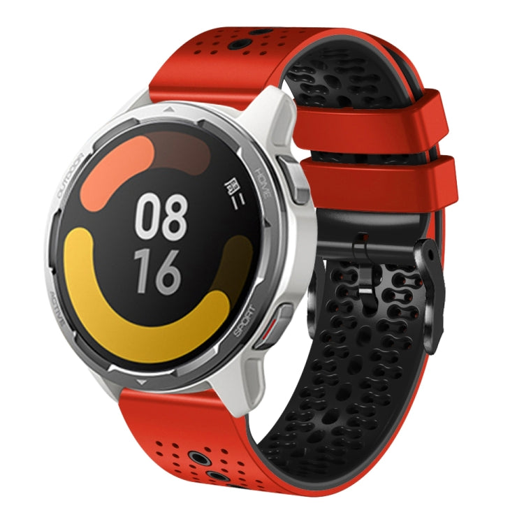 For Xiaomi MI Watch Color 2 22mm Perforated Two-Color Silicone Watch Band