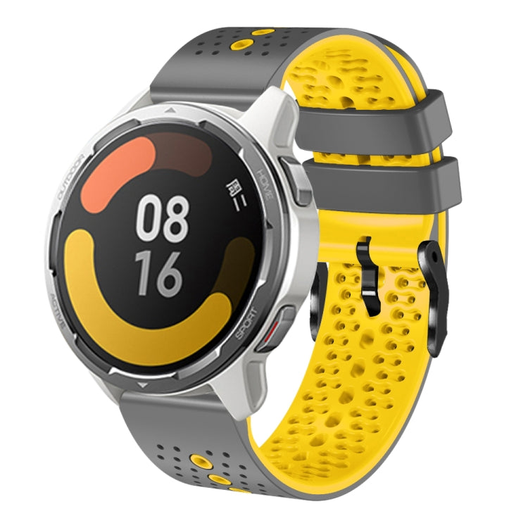 For Xiaomi MI Watch Color 2 22mm Perforated Two-Color Silicone Watch Band