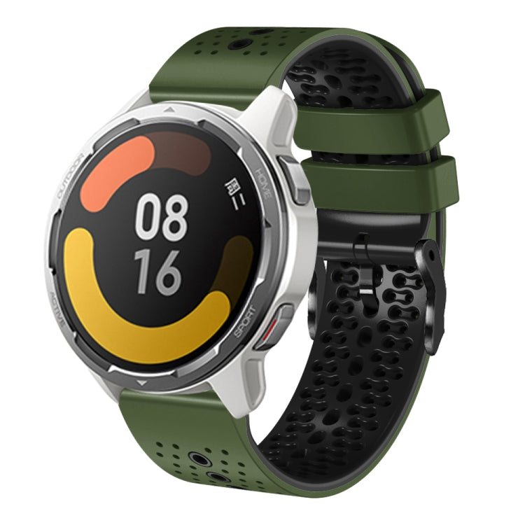 For Xiaomi MI Watch Color 2 22mm Perforated Two-Color Silicone Watch Band