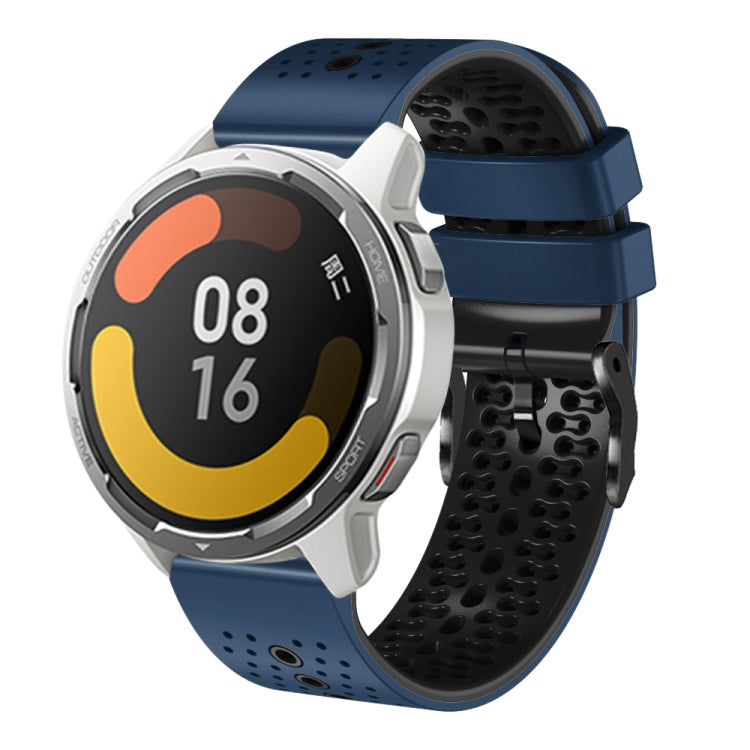 For Xiaomi MI Watch Color 2 22mm Perforated Two-Color Silicone Watch Band