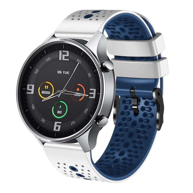 For Xiaomi MI Watch Color 22mm Perforated Two-Color Silicone Watch Band