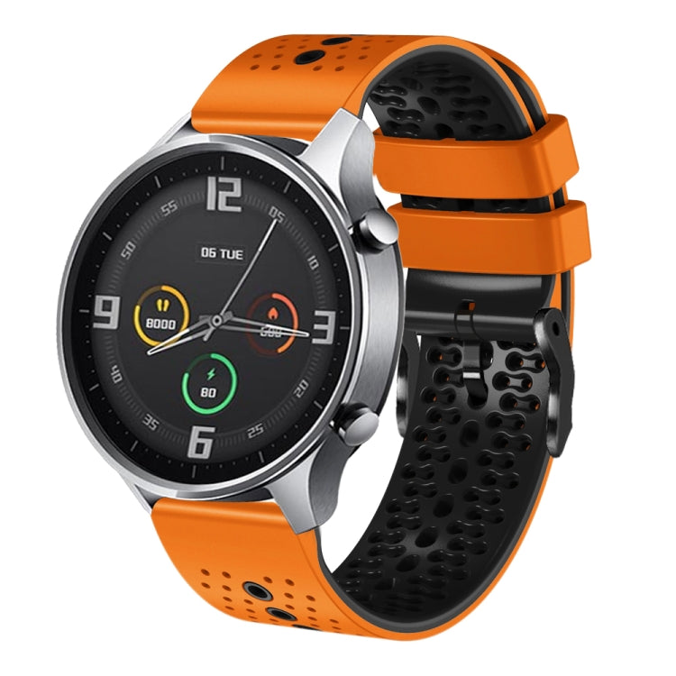 For Xiaomi MI Watch Color 22mm Perforated Two-Color Silicone Watch Band
