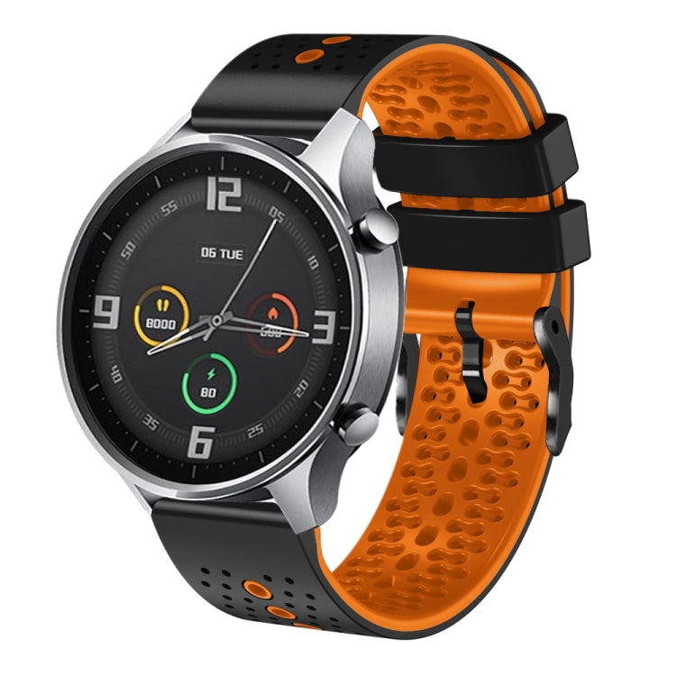 For Xiaomi MI Watch Color 22mm Perforated Two-Color Silicone Watch Band