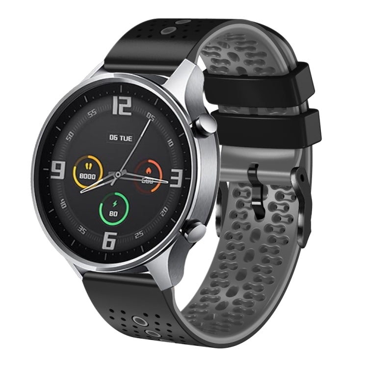 For Xiaomi MI Watch Color 22mm Perforated Two-Color Silicone Watch Band