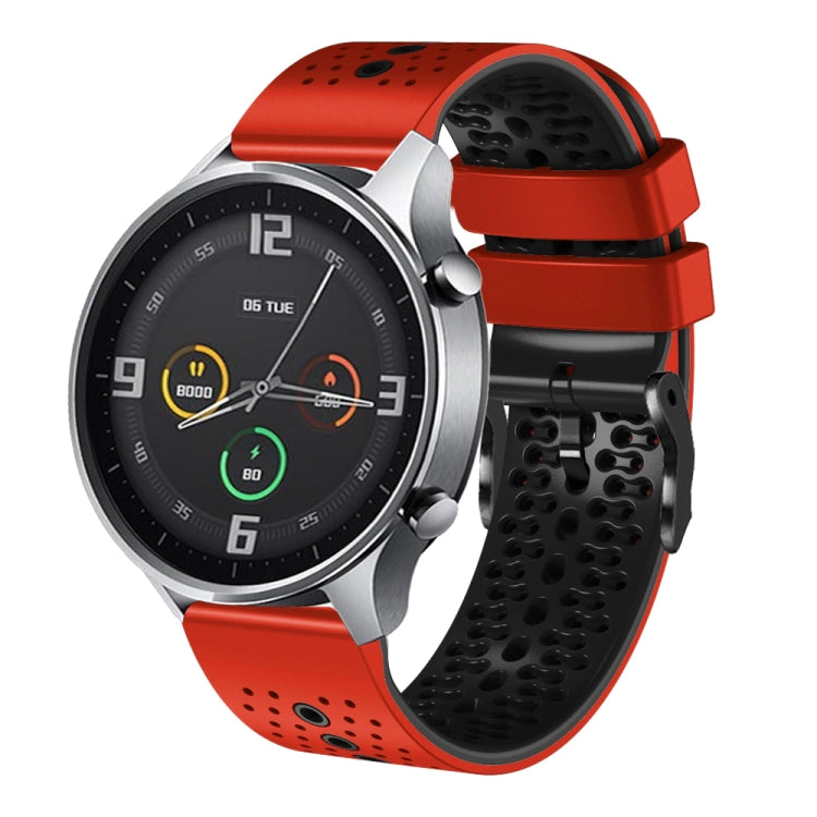 For Xiaomi MI Watch Color 22mm Perforated Two-Color Silicone Watch Band