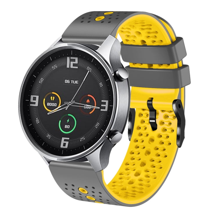 For Xiaomi MI Watch Color 22mm Perforated Two-Color Silicone Watch Band
