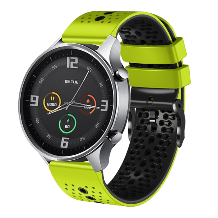For Xiaomi MI Watch Color 22mm Perforated Two-Color Silicone Watch Band