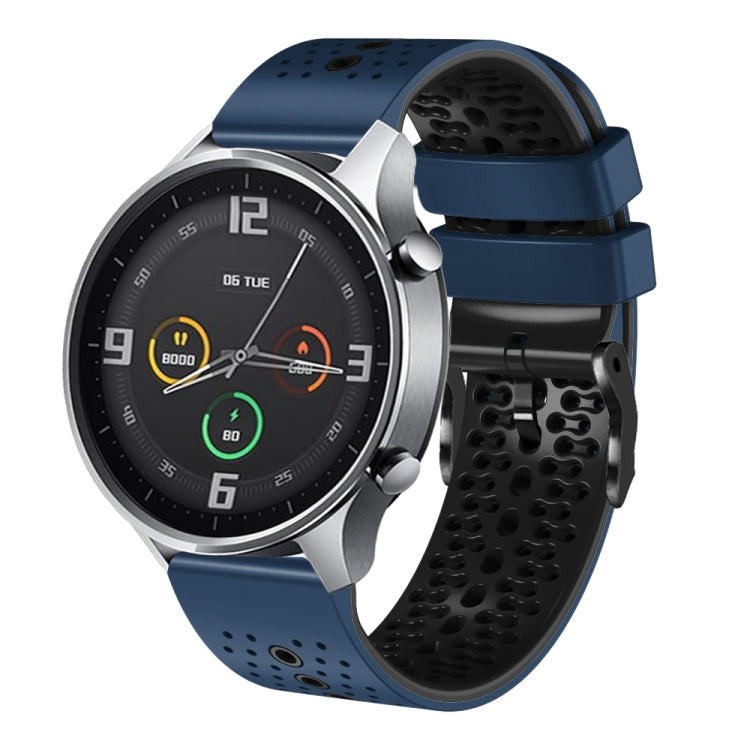 For Xiaomi MI Watch Color 22mm Perforated Two-Color Silicone Watch Band