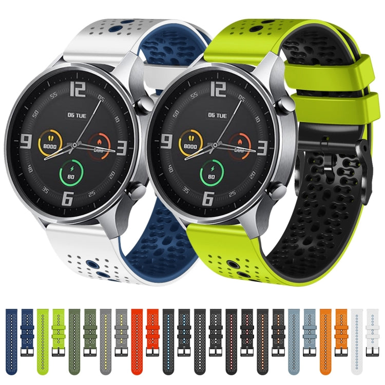 For Xiaomi MI Watch Color 22mm Perforated Two-Color Silicone Watch Band