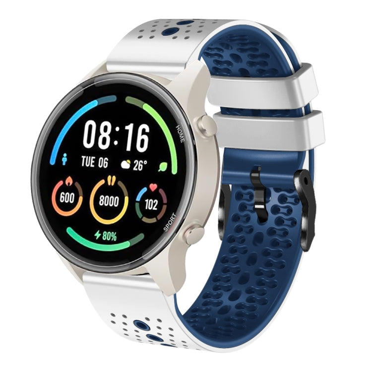 For Xiaomi MI Watch Sport 22mm Perforated Two-Color Silicone Watch Band