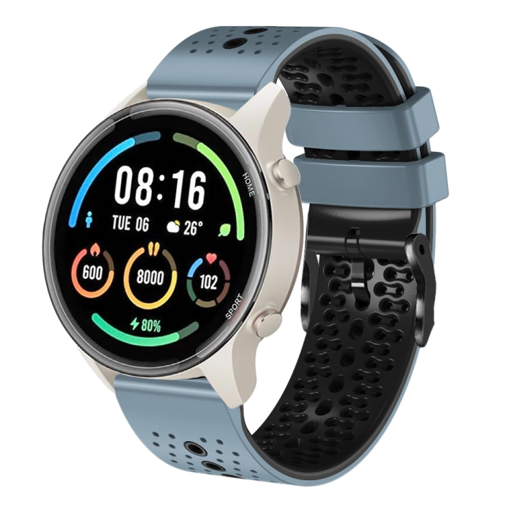 For Xiaomi MI Watch Sport 22mm Perforated Two-Color Silicone Watch Band