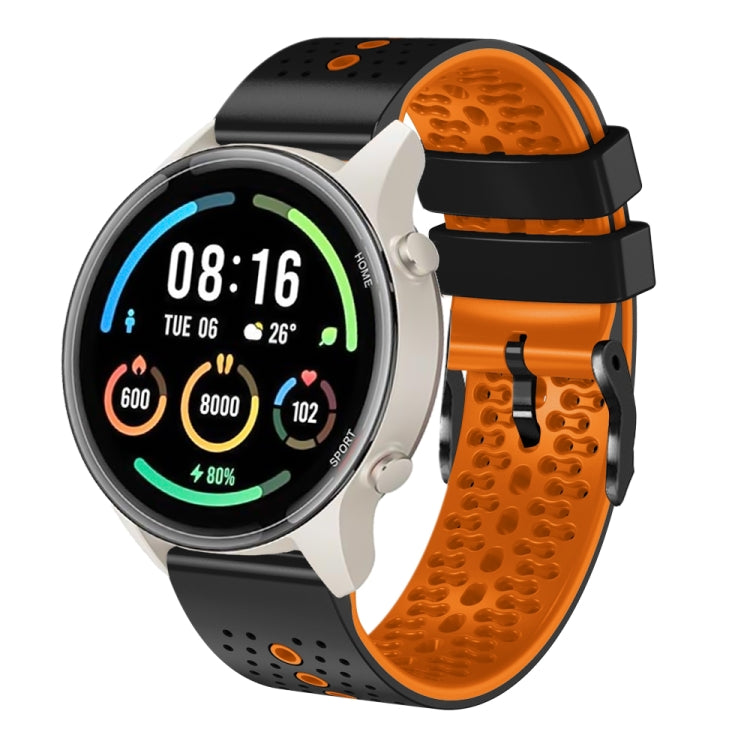 For Xiaomi MI Watch Sport 22mm Perforated Two-Color Silicone Watch Band