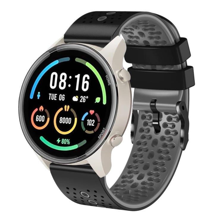 For Xiaomi MI Watch Sport 22mm Perforated Two-Color Silicone Watch Band