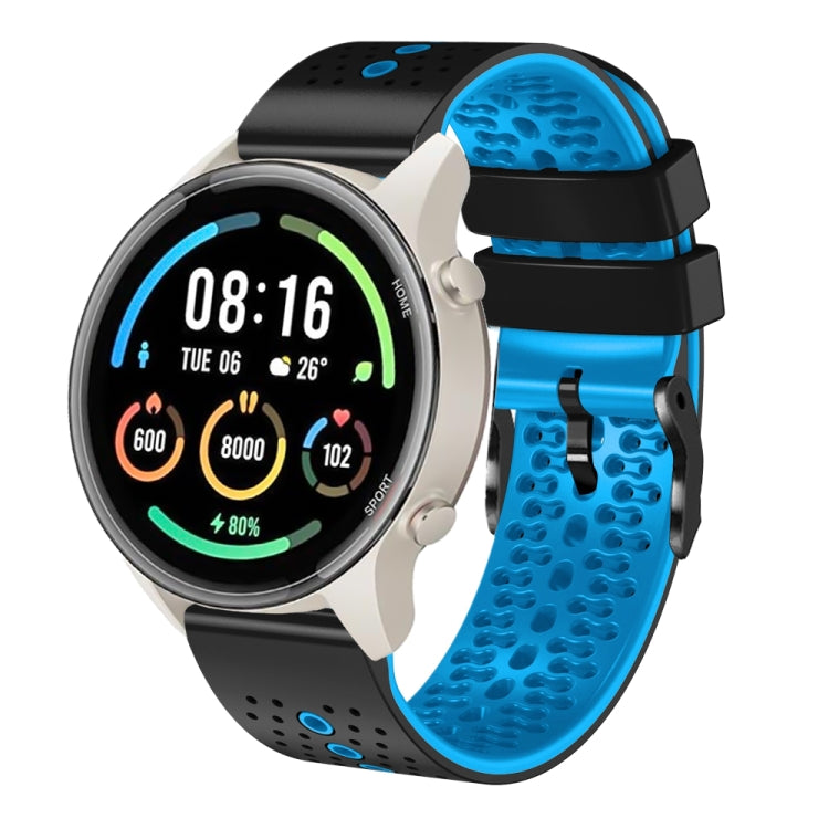 For Xiaomi MI Watch Sport 22mm Perforated Two-Color Silicone Watch Band