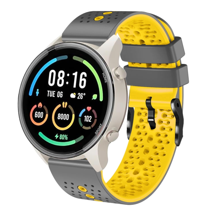 For Xiaomi MI Watch Sport 22mm Perforated Two-Color Silicone Watch Band