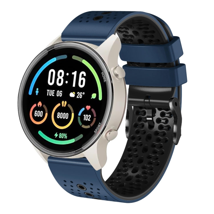For Xiaomi MI Watch Sport 22mm Perforated Two-Color Silicone Watch Band