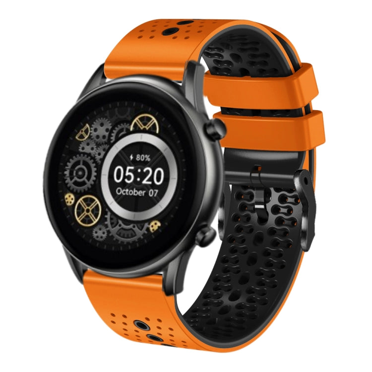 For Xiaomi Haylou RT2 LS10 22mm Perforated Two-Color Silicone Watch Band