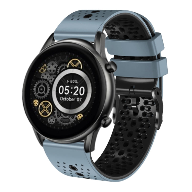 For Xiaomi Haylou RT2 LS10 22mm Perforated Two-Color Silicone Watch Band