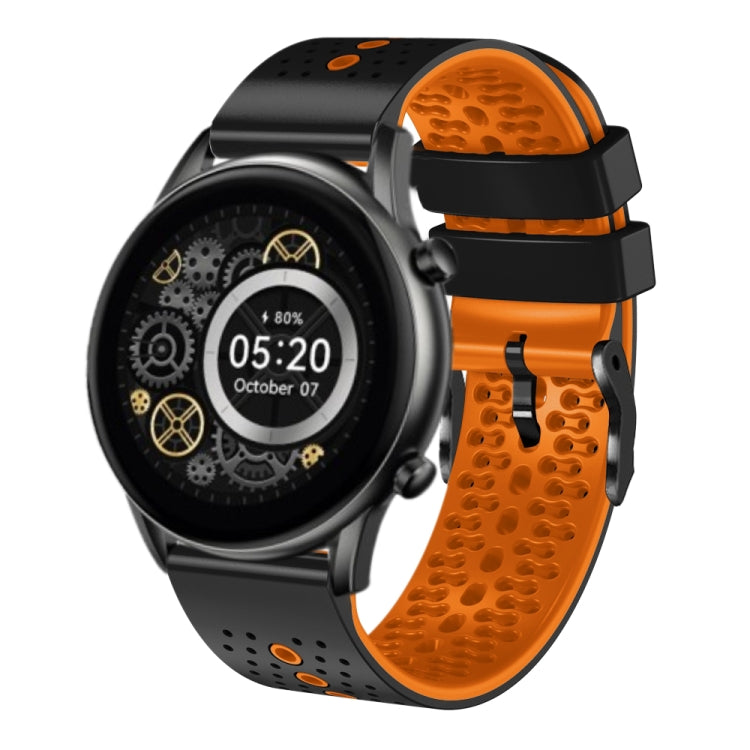 For Xiaomi Haylou RT2 LS10 22mm Perforated Two-Color Silicone Watch Band