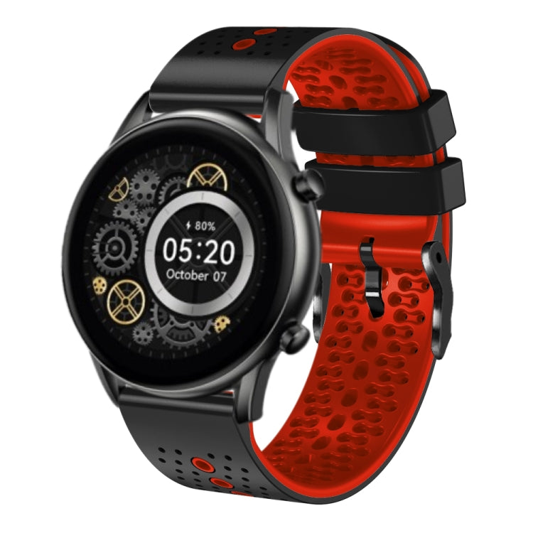 For Xiaomi Haylou RT2 LS10 22mm Perforated Two-Color Silicone Watch Band