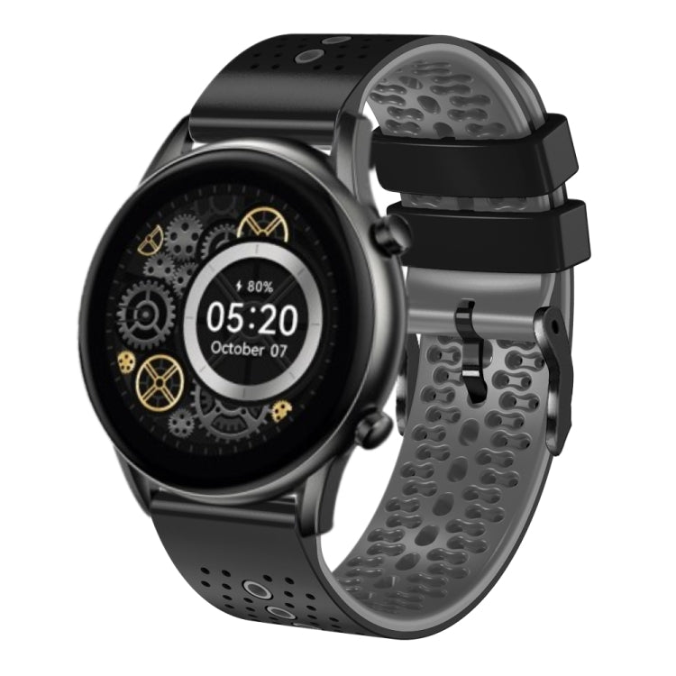 For Xiaomi Haylou RT2 LS10 22mm Perforated Two-Color Silicone Watch Band