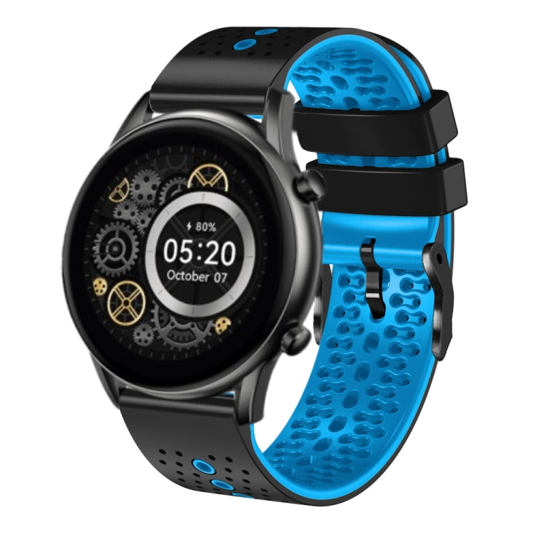 For Xiaomi Haylou RT2 LS10 22mm Perforated Two-Color Silicone Watch Band