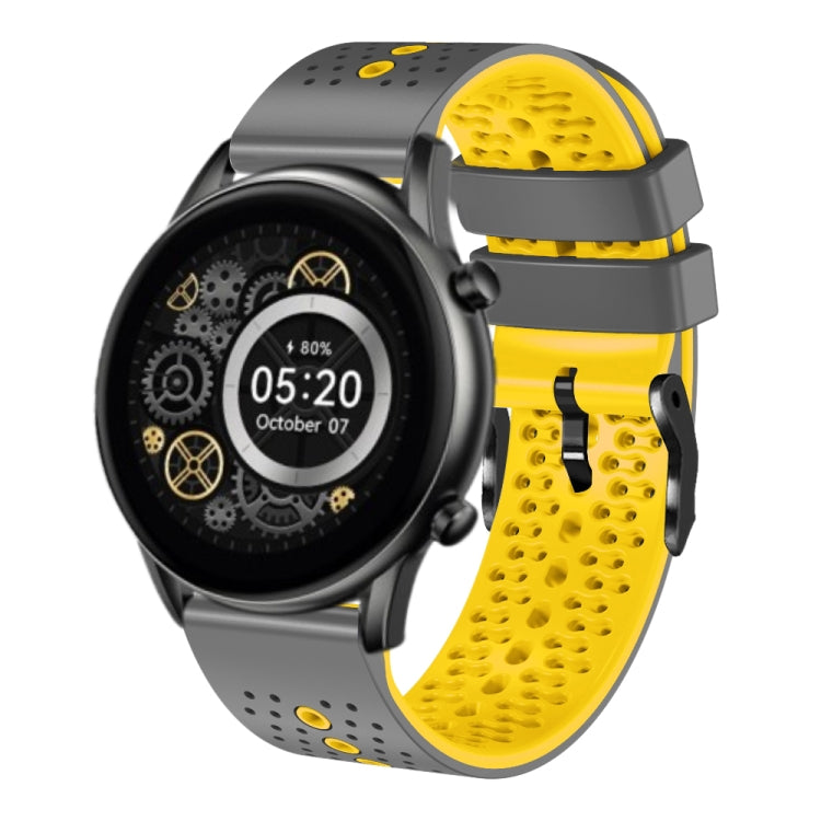 For Xiaomi Haylou RT2 LS10 22mm Perforated Two-Color Silicone Watch Band