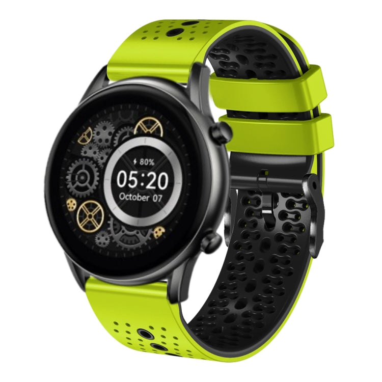 For Xiaomi Haylou RT2 LS10 22mm Perforated Two-Color Silicone Watch Band