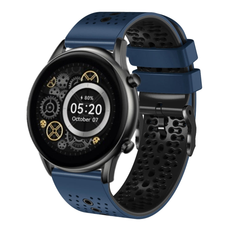 For Xiaomi Haylou RT2 LS10 22mm Perforated Two-Color Silicone Watch Band