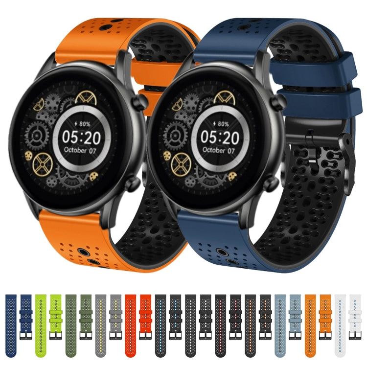 For Xiaomi Haylou RT2 LS10 22mm Perforated Two-Color Silicone Watch Band