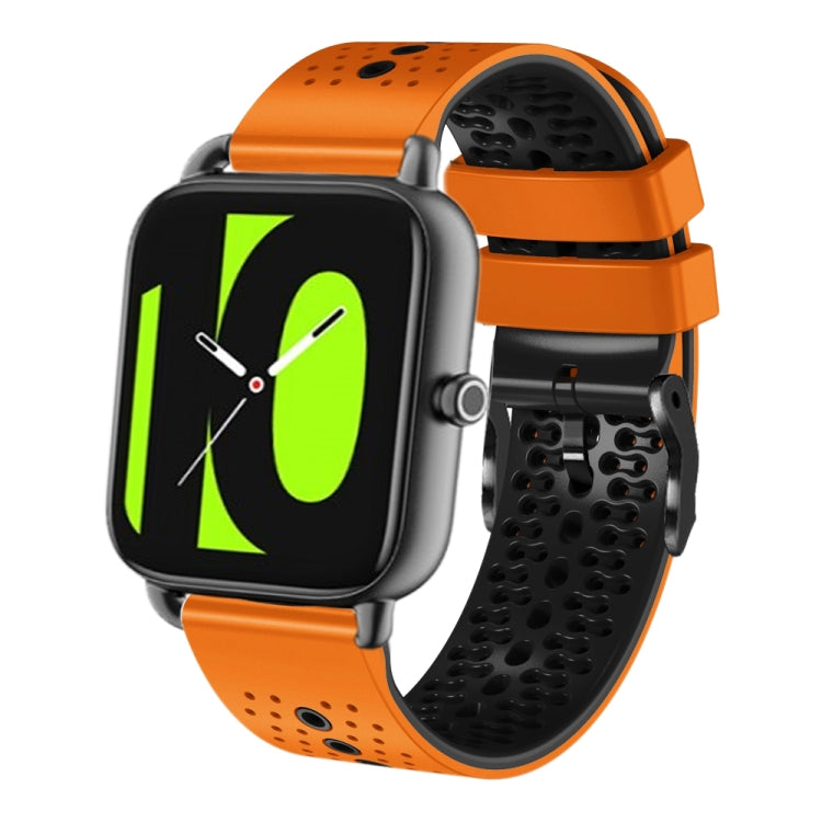 For Xiaomi Haylou RS4 LS12 22mm Perforated Two-Color Silicone Watch Band