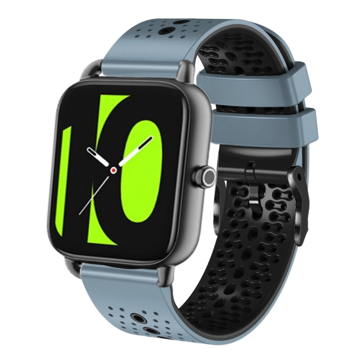 For Xiaomi Haylou RS4 LS12 22mm Perforated Two-Color Silicone Watch Band