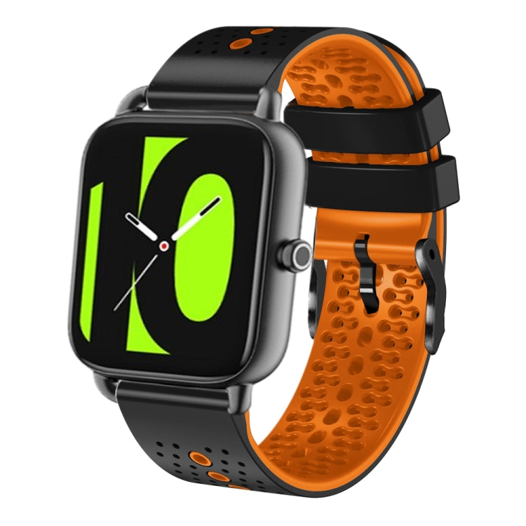 For Xiaomi Haylou RS4 LS12 22mm Perforated Two-Color Silicone Watch Band