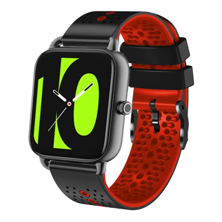 For Xiaomi Haylou RS4 LS12 22mm Perforated Two-Color Silicone Watch Band