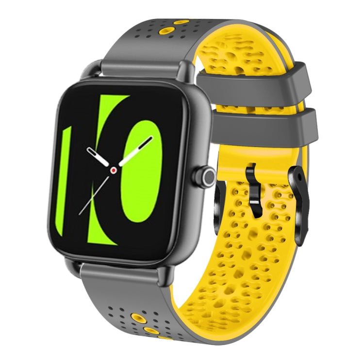 For Xiaomi Haylou RS4 LS12 22mm Perforated Two-Color Silicone Watch Band