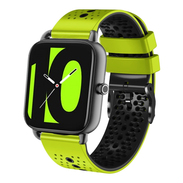 For Xiaomi Haylou RS4 LS12 22mm Perforated Two-Color Silicone Watch Band