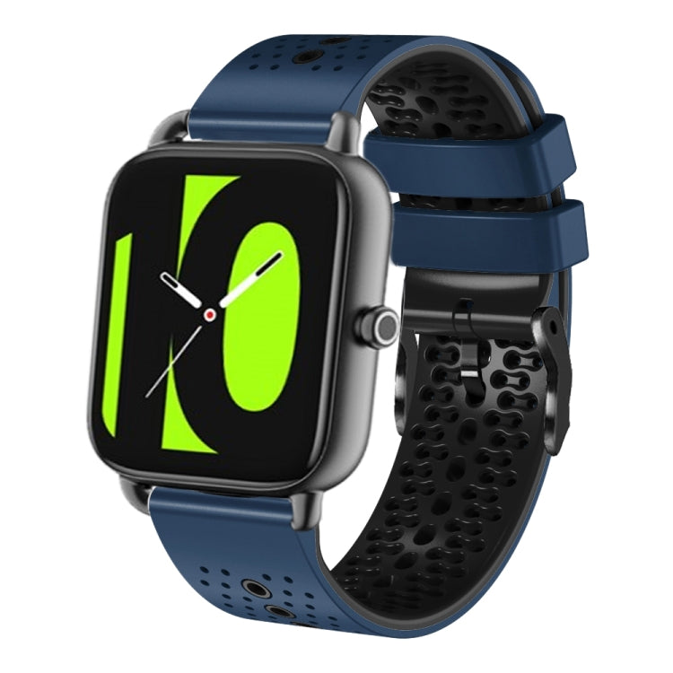 For Xiaomi Haylou RS4 LS12 22mm Perforated Two-Color Silicone Watch Band
