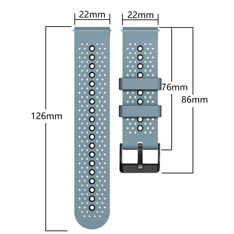 For Xiaomi Haylou RS4 LS12 22mm Perforated Two-Color Silicone Watch Band