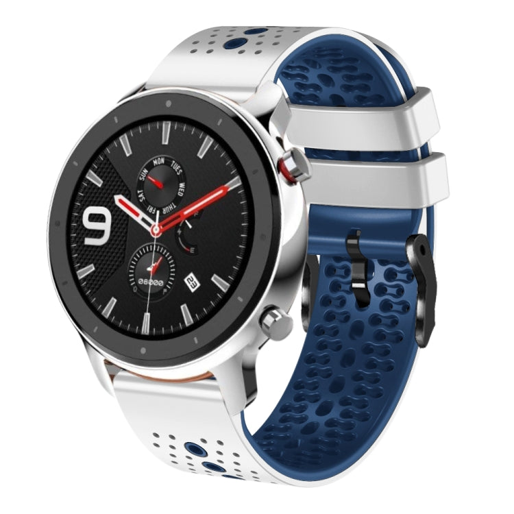For Amazfit GTR 4 22mm Perforated Two-Color Silicone Watch Band