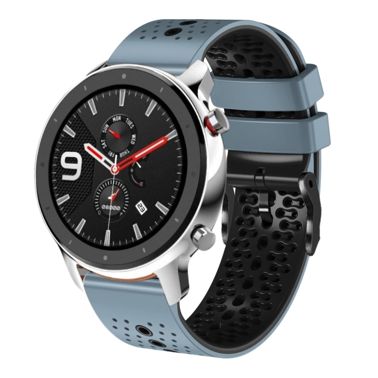 For Amazfit GTR 4 22mm Perforated Two-Color Silicone Watch Band
